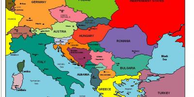 نقشه اروپا نشان آلبانی