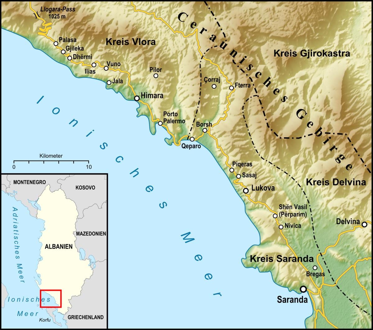 نقشه آلبانیایی riviera